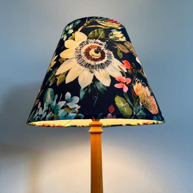 Floral Velvet Empire Lampshade, Summer Garden Design - image 1