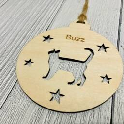Personalised Cat Bauble - Custom Christmas Decoration Wooden Gift - thumbnail 2