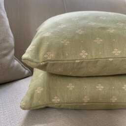 Pair - 2 Double Sided Cushionslinwood Brhyer Made To Order, Feather Filled - thumbnail 3