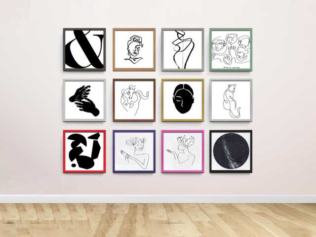 4x4, 6x6, 8x8, Slim Matt Square Black Picture Frame, Modern Lightweight Design, Rainbow Colors Handmade Home Decor Wedding Birthday Gift - image 1