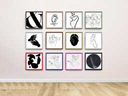 4x4, 6x6, 8x8, Slim Matt Square Black Picture Frame, Modern Lightweight Design, Rainbow Colors Handmade Home Decor Wedding Birthday Gift - thumbnail 1