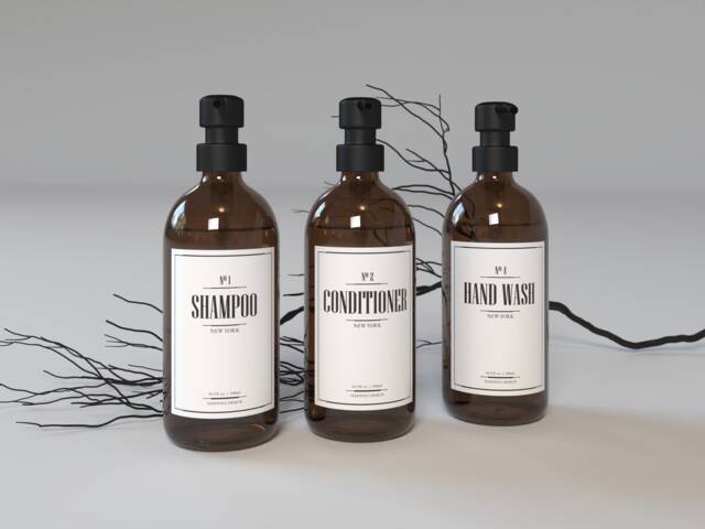 Refillable Glass Soap Dispenser Amber Or Clear Bottle, Modern Bathroom - image 1