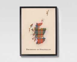 Clan Drummond Of Strathallan Scottish Tartan Map - Scotland Family Wall Decor, Box Canvas From - thumbnail 1