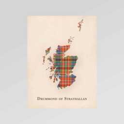 Clan Drummond Of Strathallan Scottish Tartan Map - Scotland Family Wall Decor, Box Canvas From - thumbnail 2