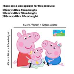Peppa Pig Wall Sticker - George & Evie Sitting Down Decal Kids Art - thumbnail 3