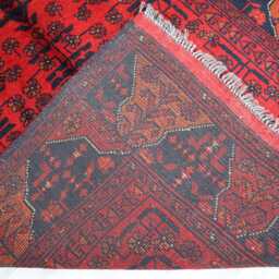 3'2x5'0 Turkmen Oriental Geometric Rug, Red Afghan Outdoor Khal Mohammedi Bukhara Handmade Livingroom D??cor Office Area Rug - thumbnail 4
