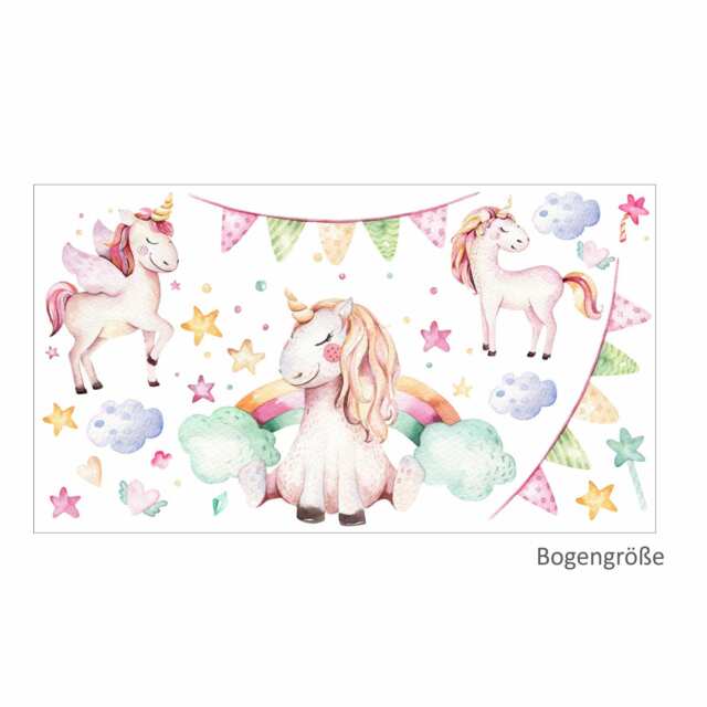 074 Wall Decal Unicorn Cloud Rainbow - image 1