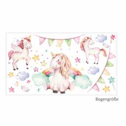 074 Wall Decal Unicorn Cloud Rainbow - thumbnail 1