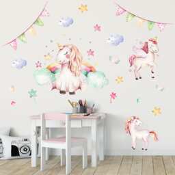 074 Wall Decal Unicorn Cloud Rainbow - thumbnail 3