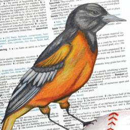 Baltimore Orioles Baseball Dictionary Art Print, Wall Decor, Oriole Bird Maryland Team Art, Gift For Him Under 20 - thumbnail 2