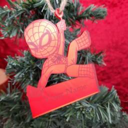 Personalized Superhero Christmas Bauble - Engraved Wood Or Acrylic - thumbnail 2