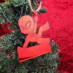 Personalized Superhero Christmas Bauble - Engraved Wood Or Acrylic - thumbnail 3