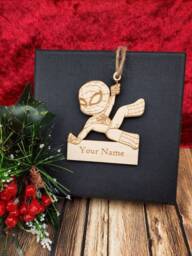 Personalized Superhero Christmas Bauble - Engraved Wood Or Acrylic - thumbnail 1