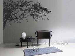 Wall Decals, Tree Branches Wall Mural-Top Corner Decal For Nursery Art With Birds-Dk248 - thumbnail 1