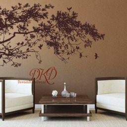 Wall Decals, Tree Branches Wall Mural-Top Corner Decal For Nursery Art With Birds-Dk248 - thumbnail 3