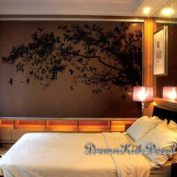 Wall Decals, Tree Branches Wall Mural-Top Corner Decal For Nursery Art With Birds-Dk248 - thumbnail 2
