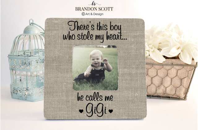 Mother's Day Gift For Gigi Grandma Nana Grandmother Personalized Picture Frame, Frame, From Grandson, Theres This Boy - image 1