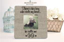 Mother's Day Gift For Gigi Grandma Nana Grandmother Personalized Picture Frame, Frame, From Grandson, Theres This Boy - thumbnail 1