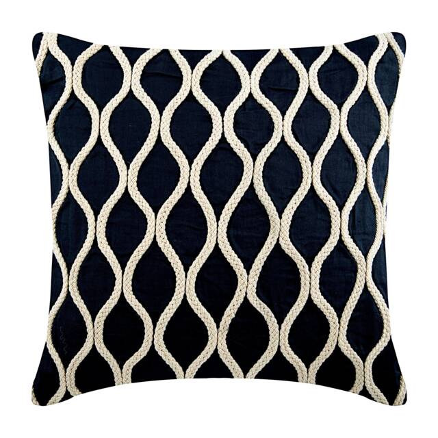 "Decorative Lattice Trellis Stripe, Jute Throw Pillow 16""x16" - image 1