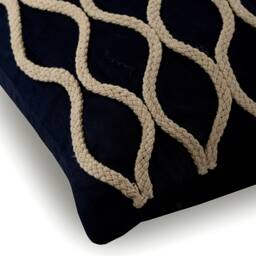 "Decorative Lattice Trellis Stripe, Jute Throw Pillow 16""x16" - thumbnail 2