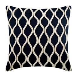 "Decorative Lattice Trellis Stripe, Jute Throw Pillow 16""x16" - thumbnail 1