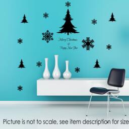 Christmas Tree & Snowflake Wall Decals - New Year Shop Window Decor - thumbnail 3