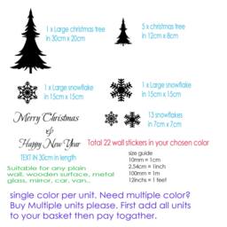 Christmas Tree & Snowflake Wall Decals - New Year Shop Window Decor - thumbnail 4