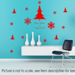 Christmas Tree & Snowflake Wall Decals - New Year Shop Window Decor - thumbnail 2