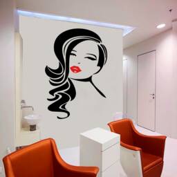 Woman Face Vinyl Wall Decal Beauty Salon Decor 2867 - thumbnail 1