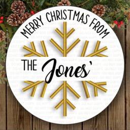 Merry Christmas Wreath Sign, Personalised Xmas Welcome Happy - thumbnail 3