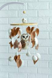 Owl Baby Mobile, Baby Mobile Owl, Neutral Nursery Crib Mobile, Decor, Shower Gift - thumbnail 1