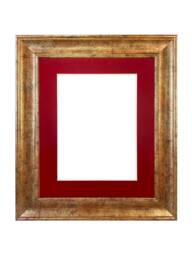 Scandi Antique Gold Photo Frame With Red Mount - thumbnail 1