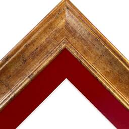 Scandi Antique Gold Photo Frame With Red Mount - thumbnail 2
