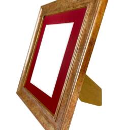 Scandi Antique Gold Photo Frame With Red Mount - thumbnail 3