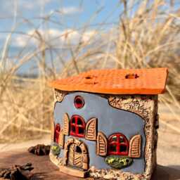 Fairy Tale Ceramic House Candle Holder - Unique Style - thumbnail 2