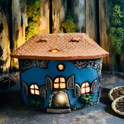 Fairy Tale Ceramic House Candle Holder - Unique Style - thumbnail 4
