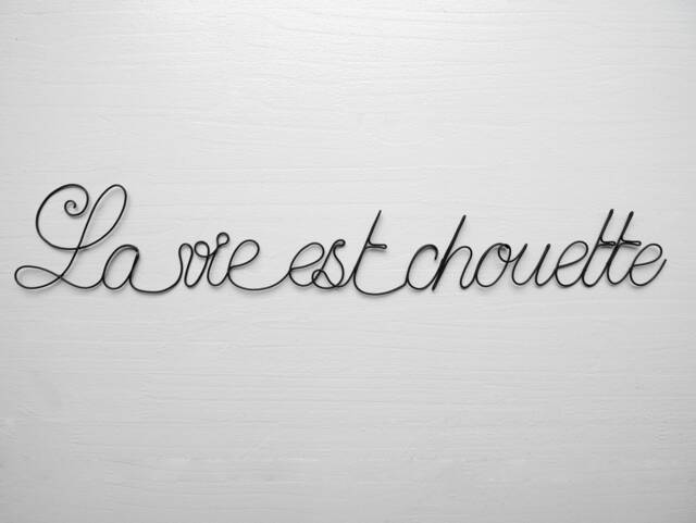 Real Wire Phrase Life Is Nice, Word in Wire, Writing Quote Wall Decoration
