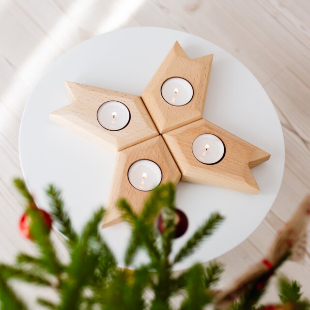Modern Wooden Candle Holder, Advent Wreath, Table Decor, Dinner Tealight Holder To Be Used Creatively, Christmas Gift - image 1