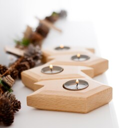 Modern Wooden Candle Holder, Advent Wreath, Table Decor, Dinner Tealight Holder To Be Used Creatively, Christmas Gift - thumbnail 3