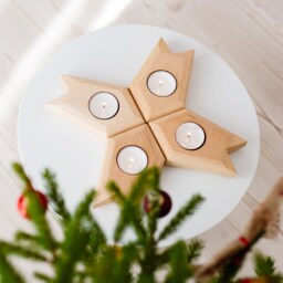 Modern Wooden Candle Holder, Advent Wreath, Table Decor, Dinner Tealight Holder To Be Used Creatively, Christmas Gift - thumbnail 1