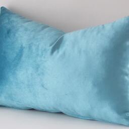 Metallic Blue Velvet Lumbar Pillow Cover Decorative Throw - thumbnail 2