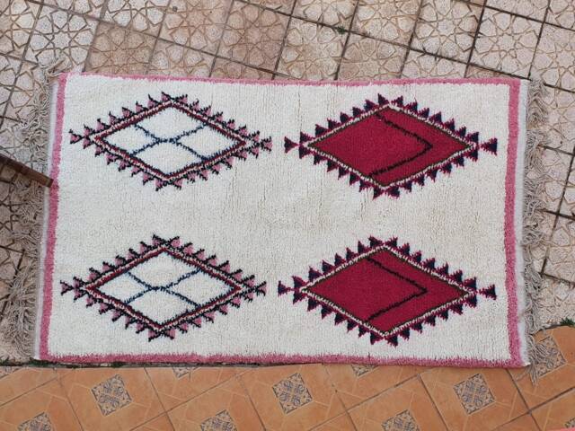 Custom Moroccan Beni Ourain Rug Carpet Soft Shag Artistic Oriental Checker Moroccan Colorful - image 1