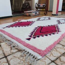 Custom Moroccan Beni Ourain Rug Carpet Soft Shag Artistic Oriental Checker Moroccan Colorful - thumbnail 2