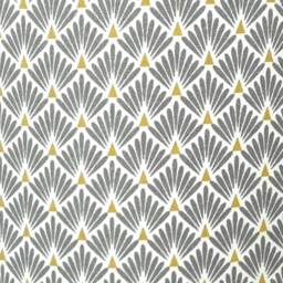 Lampshade Art Deco Pattern Gray & Yellow Palms - thumbnail 3