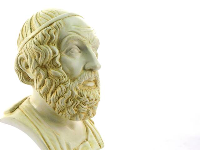 Homer Greek Sculpture Casting Head Of Poet Maker Illiad & Odyssey , Reproduction From Vatican Museum Rome - image 1