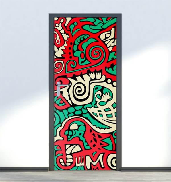 Graffiti Wall Decal, Door Sticker, Abstract Pattern Mural, Modern Decor, Cover, Wrap - image 1