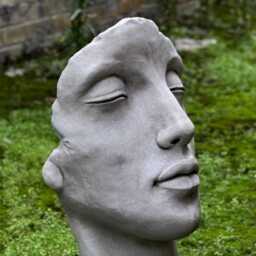 Large Face Sculpture Concrete Human Bust Statue Outdoor Head Figurine Garden & Home Ornament Handmade Face Lover Gift Yard Art - thumbnail 3