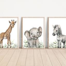 Safari Animal Nursery Prints Choose Your Own Set - A4 Or A3 - thumbnail 3
