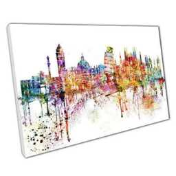Colorful Italy Skyline Canvas Wall Art Print For Home Office Decor - thumbnail 1