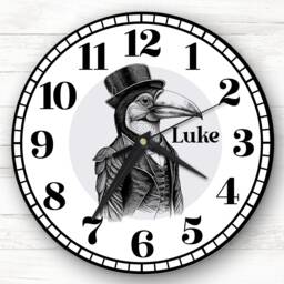 Toucan in A Suit Vintage Retro Personalised Gift Clock - thumbnail 1